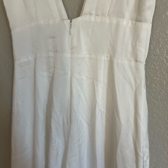 LIKE NEW Ultimate Allure Ivory Satin Wide-Leg Jumpsuit - Picture 8 of 9